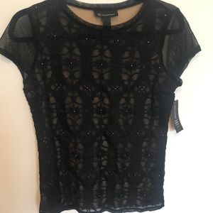 INC Black Short Sleeve Shirt